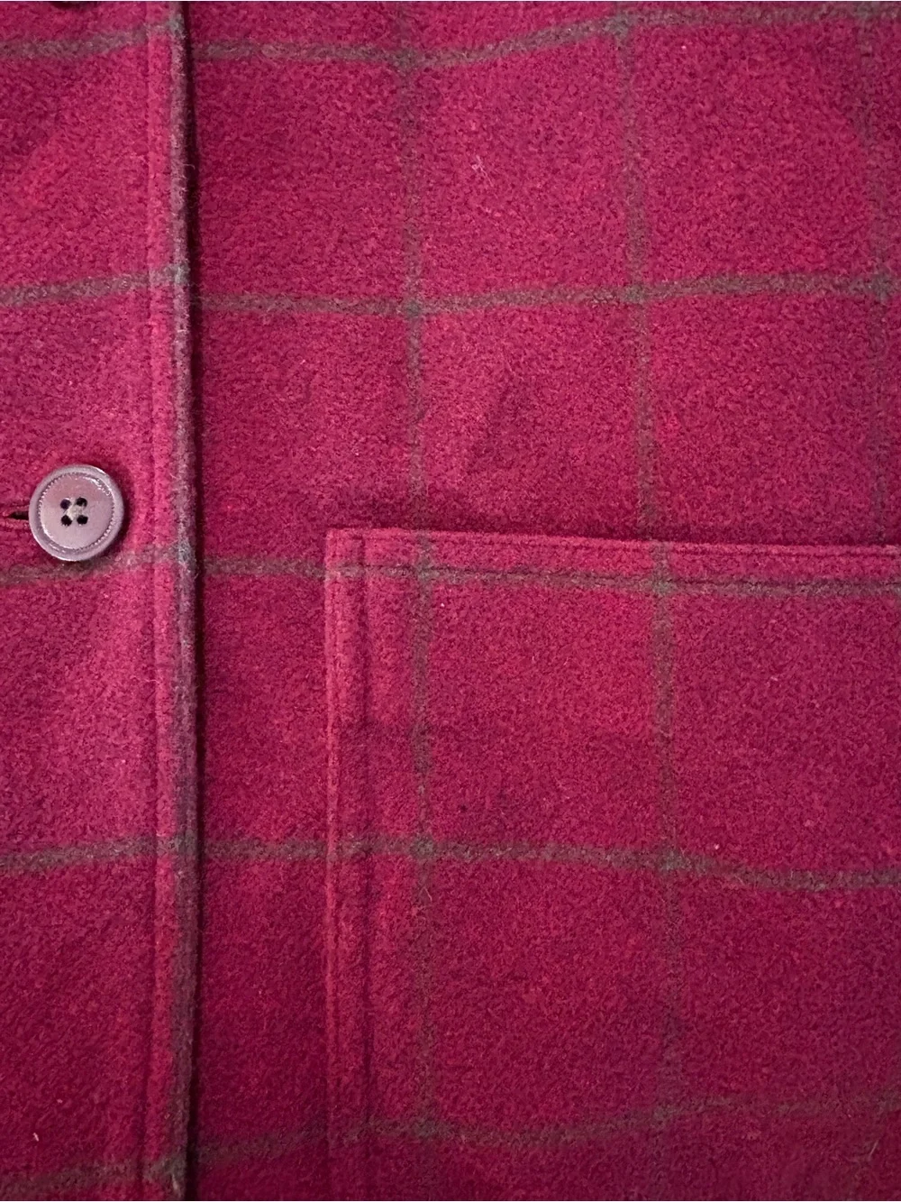 L.L. Bean Vintage Women’s Red Plaid Hooded Wool Blend Jacket